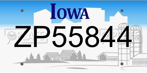 ZP55844 Iowa License Plate