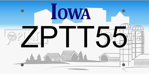 ZPTT55 Iowa License Plate