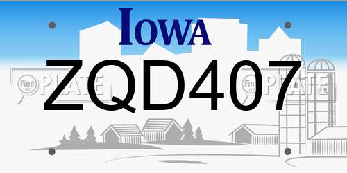 ZQD407 Iowa License Plate