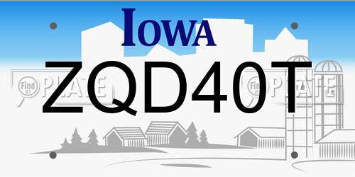 ZQD40T Iowa License Plate