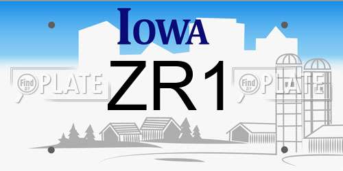 ZR1 Iowa License Plate
