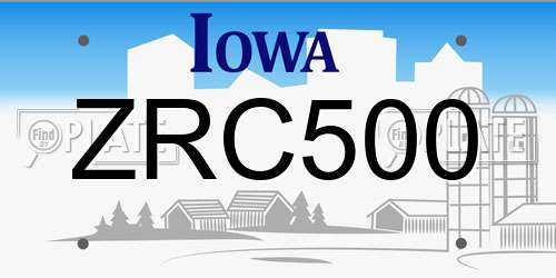 ZRC500 Iowa License Plate