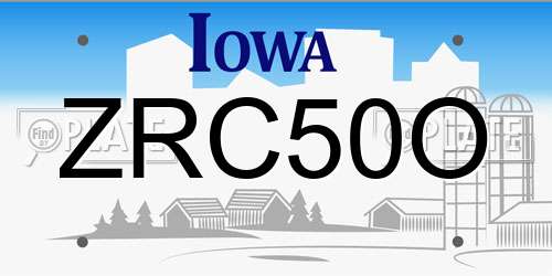 ZRC50O Iowa License Plate