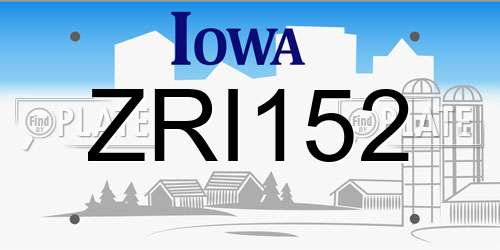 ZRI152 Iowa License Plate