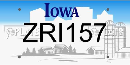 ZRI157 Iowa License Plate