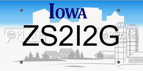 ZS2I2G Iowa License Plate
