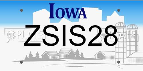 ZSIS28 Iowa License Plate