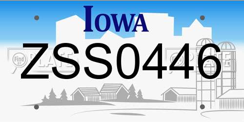 ZSS0446 Iowa License Plate