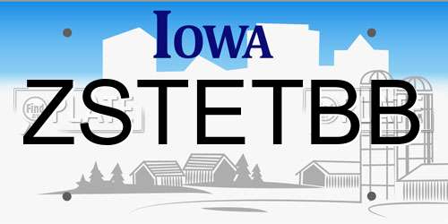 ZSTETBB Iowa License Plate