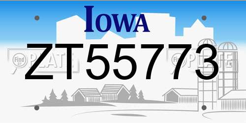 ZT55773 Iowa License Plate