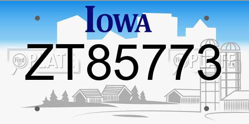 ZT85773 Iowa License Plate