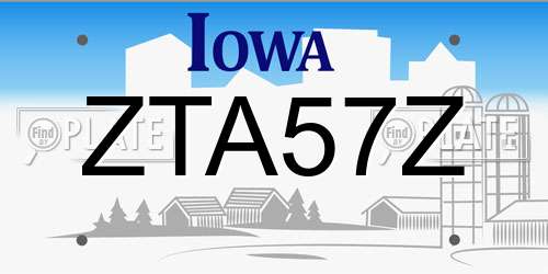 ZTA57Z Iowa License Plate