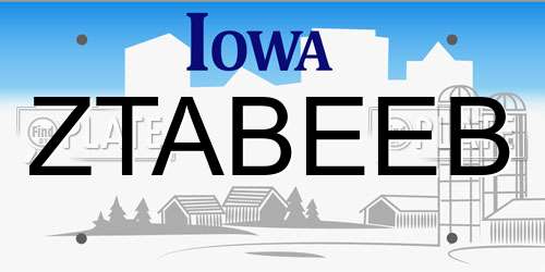 ZTABEEB Iowa License Plate