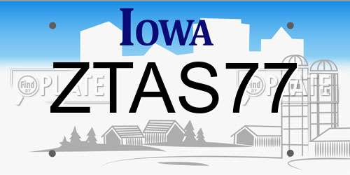 ZTAS77 Iowa License Plate
