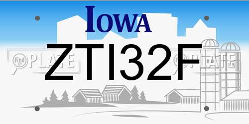 ZTI32F Iowa License Plate