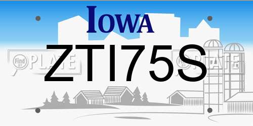 ZTI75S Iowa License Plate
