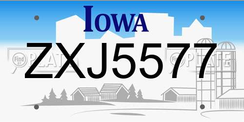 ZXJ5577 Iowa License Plate