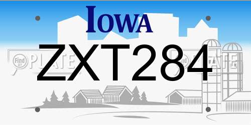 ZXT284 Iowa License Plate