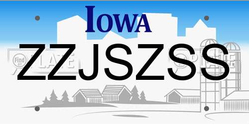 ZZJSZSS Iowa License Plate