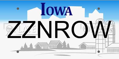 ZZNROW Iowa License Plate