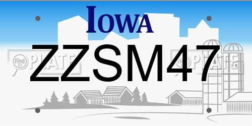 ZZSM47 Iowa License Plate