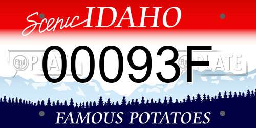 00093F Idaho License Plate