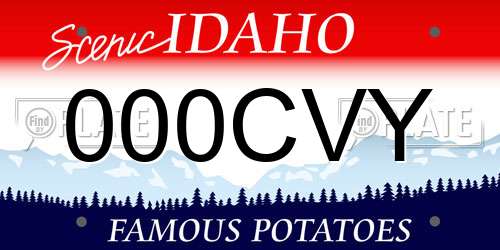 000CVY Idaho License Plate