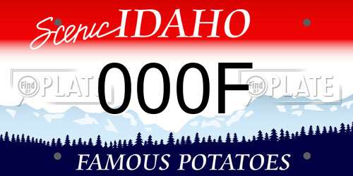 000F Idaho License Plate