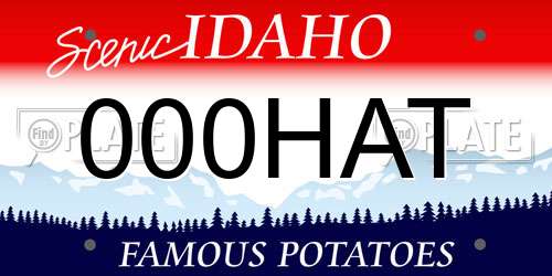 000HAT Idaho License Plate