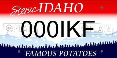000IKF Idaho License Plate