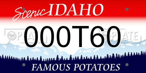 000T60 Idaho License Plate