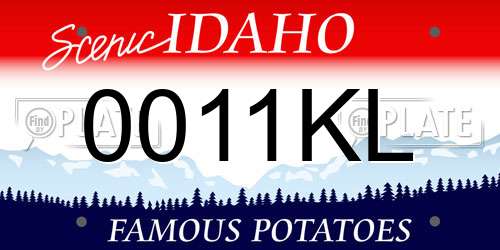 0011KL Idaho License Plate