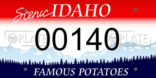 00140 Idaho License Plate