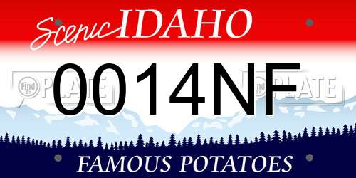 0014NF Idaho License Plate