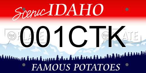 001CTK Idaho License Plate
