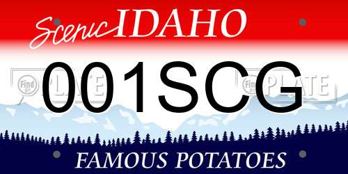 001SCG Idaho License Plate