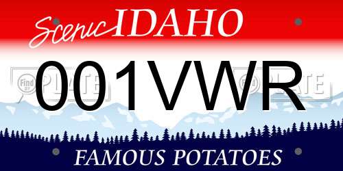 001VWR Idaho License Plate