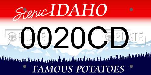 0020CD Idaho License Plate