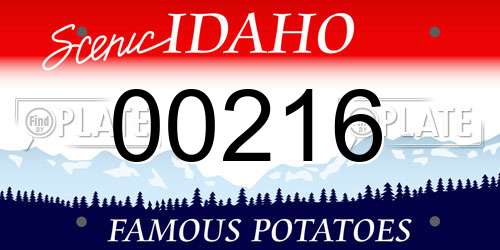 00216 Idaho License Plate