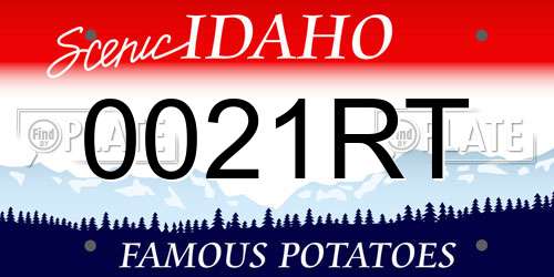 0021RT Idaho License Plate