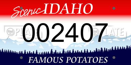 002407 Idaho License Plate