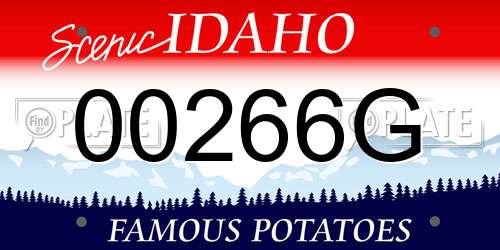 00266G Idaho License Plate
