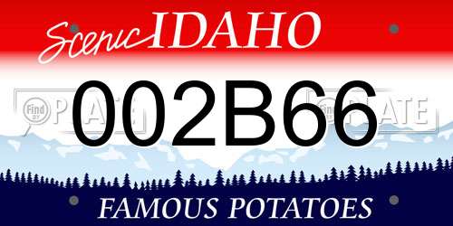 002B66 Idaho License Plate