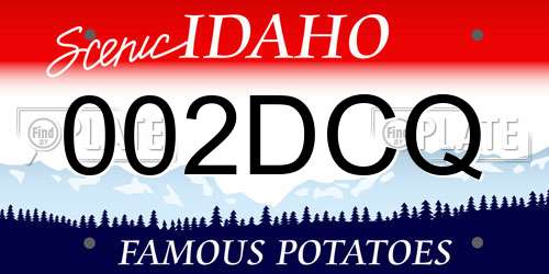 002DCQ Idaho License Plate