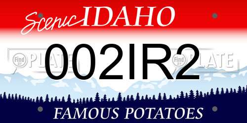002IR2 Idaho License Plate