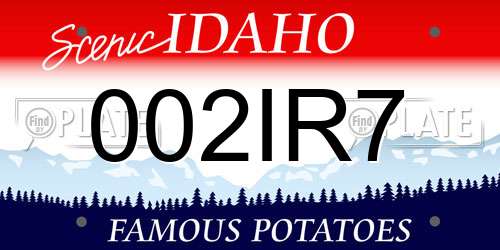 002IR7 Idaho License Plate