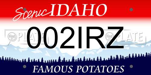 002IRZ Idaho License Plate