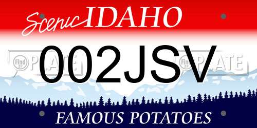 002JSV Idaho License Plate