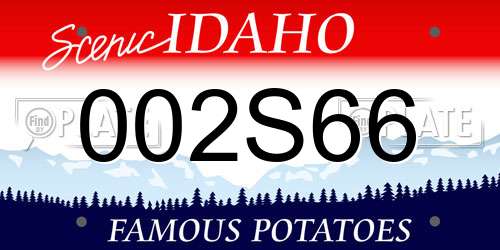 002S66 Idaho License Plate