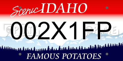 002X1FP Idaho License Plate